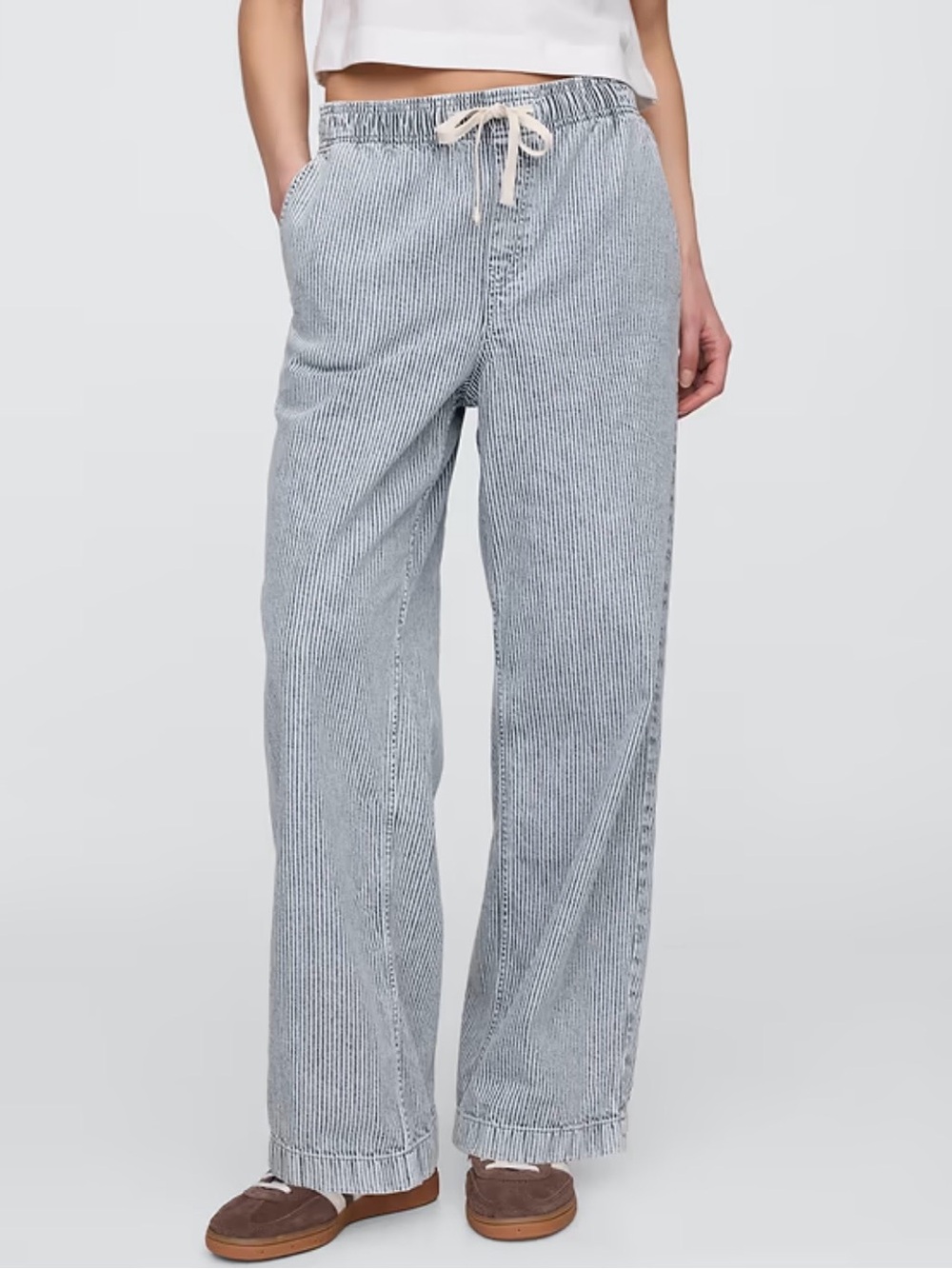 GAP Blue Pinstripe Wide-Leg Jeans NWT